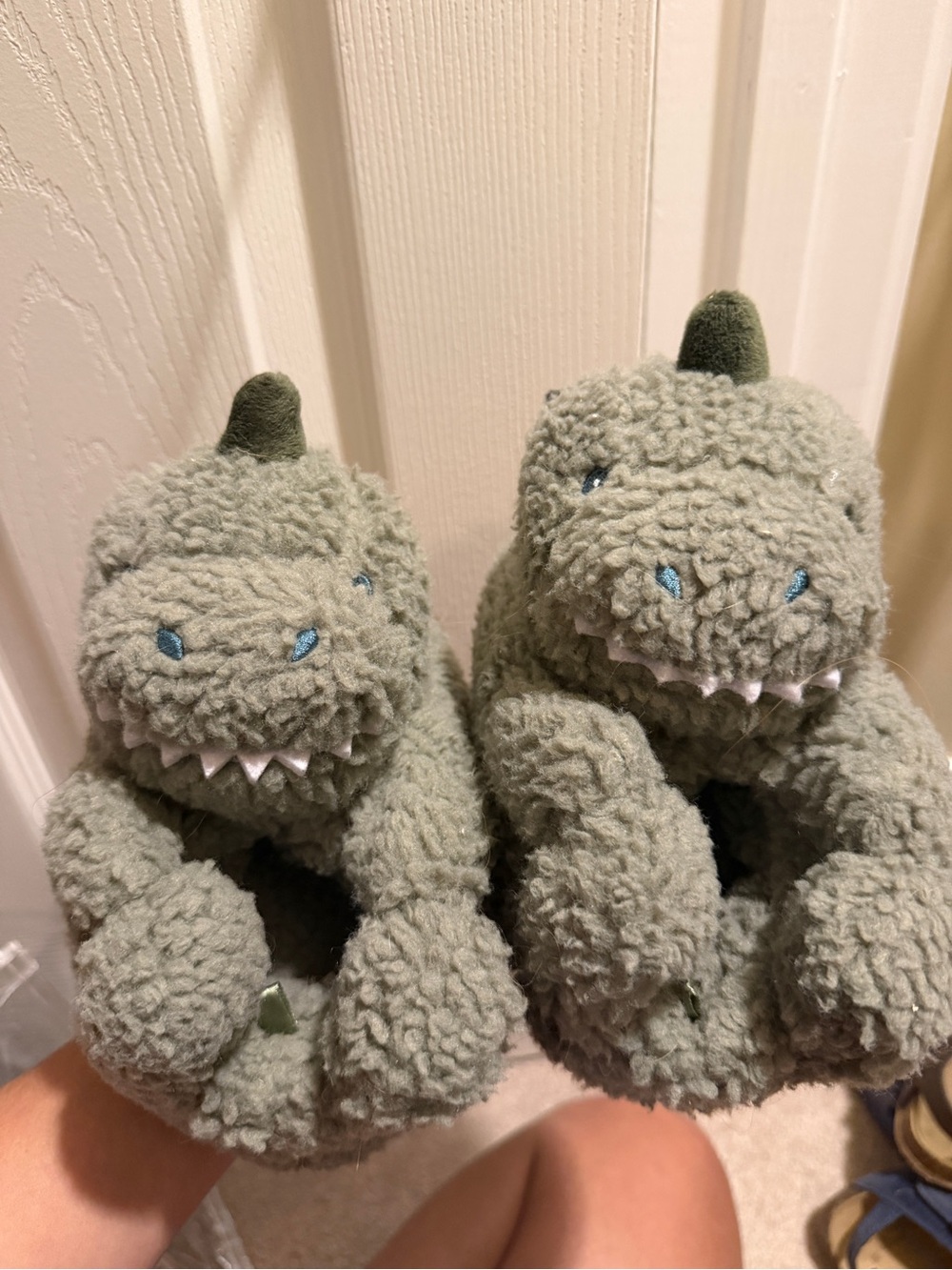 Gap Plush Dino Hand Puppet Slippers - Green Kids